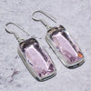 Earring Natural Pink Kunzite Gemstone Handmade 925 Sterling Silver 2.01"