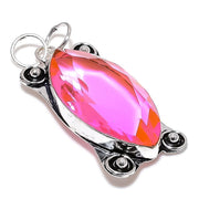 Natural Pink Kunzite Gemstone Pendant, Handmade Sterling Silver Pendant"