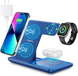 Wireless Charger, 3 in 1 Wireless Charging Station, Fast Wireless Charger Stand for iPhone 15 14 13 12 11 Pro Max XR XS 8 Plus, for Apple Watch 8 7 6 5 4 3 2 SE,for AirPods Pro 3 2