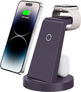 Wireless Charger for iPhone 15 14 13 12 11 X Pro Max & Apple Watch - Charging Dock for AirPods, 3 in 1 Charging Station