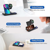 Wireless Charger, 3 in 1 Wireless Charging Station, Fast Wireless Charger Stand for iPhone 15 14 13 12 11 Pro Max XR XS 8 Plus, for Apple Watch 8 7 6 5 4 3 2 SE,for AirPods Pro 3 2