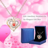 925 Sterling Jewelry Gift Forever Love Heart Zirconia Pendant Necklace for Women