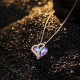 Love Heart Pendant Necklaces for Women Crystals Jewelry Gifts for Women