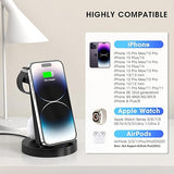 Wireless Charger for iPhone 15 14 13 12 11 X Pro Max & Apple Watch - Charging Dock for AirPods, 3 in 1 Charging Station