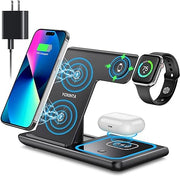 Wireless Charger, 3 in 1 Wireless Charging Station, Fast Wireless Charger Stand for iPhone 15 14 13 12 11 Pro Max XR XS 8 Plus, for Apple Watch 8 7 6 5 4 3 2 SE,for AirPods Pro 3 2