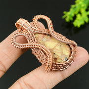 Wild Horse Gemstone Pendant, Copper Wire Wrap Pendant"