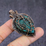 Tree Of Life Tibetan Turquoise Pendant, Copper Wire Wrap Pendant"