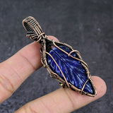 Carved Blue Sapphire Pendant