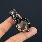 Amazonite Gemstone Pendant, Copper Wire Wrap Pendant"