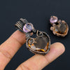 Morganite, Kunzite Gemstone Copper Wire Wrap Jewelry Pendant 2.2