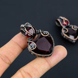 Morganite, Kunzite Gemstone Copper Wire Wrap Jewelry Pendant 2.2"