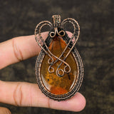 Baltic Amber Gemstone Pendant  in Copper