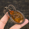 Baltic Amber Gemstone Pendant, Copper Wire Wrap Pendant
