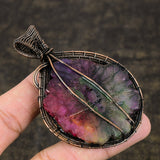 Rainbow Solar Quartz Gemstone Pendant, Copper Wire Wrap Gift Pendant"