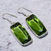 Earring Natural Peridot Gemstone Handmade 925 Sterling Silver Gift 2.01"