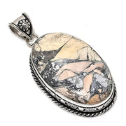 Natural Maligano Jasper Pendant, Sterling Silver Pendant"