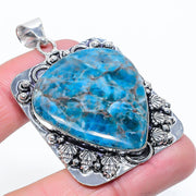 Natural Neon Blue Apatite Pendant, Sterling Silver gemstone Pendant"