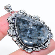 Natural Larvikite Gemstone Pendant ,Sterling Silver Pendant"
