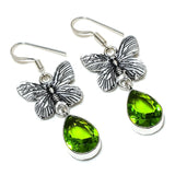 Earring Natural Peridot Gemstone Handmade 925 Sterling Silver Gift 1.89"