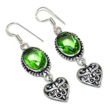 Earring Natural Peridot Gemstone Handmade 925 Sterling Silver Gift 2.05"