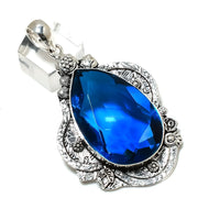 Natural London Blue Topaz Gemstone Pendant, Pendant For Woman's