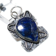 Lapis Lazuli Gemstone Pendant, Natural Sterling Silver Pendant"