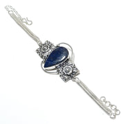 Bracelet Natural Lapis Lazuli Gemstone Handmade 925 Sterling Silver  7-8"