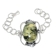 Bracelet Natural Prehnite Gemstone Handmade 925 Sterling Silver 7-8"