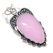 Pink Chalcedony Rough Pendant, Gemstone Pendant, Handmade Decent Pendant"