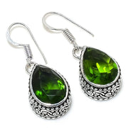 Earring Natural Peridot Gemstone Handmade 925 Sterling Silver Gift 1.42"