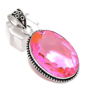 Kunzite Gemstone Pendant, Pink Pendant, Sterling Silver Pendant"