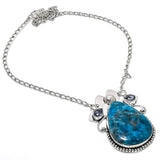 Necklace Natural Neon Blue Apatite, Iolite Gemstone 925 Sterling Silver