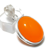 Natural Orange Carnelian Pendant, Sterling Silver Pendant"