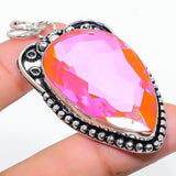 Natural Pink Kunzite Gemstone Pendant, Handmade Silver Jewelry, Sterling Silver Pendant"