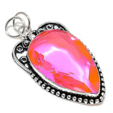 Natural Pink Kunzite Gemstone Pendant, Handmade Silver Jewelry, Sterling Silver Pendant"