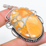 Natural Malinga Jasper Pendant, Yellow Gemstone pendant"