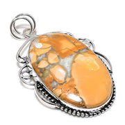 Natural Malinga Jasper Pendant, Yellow Gemstone pendant"