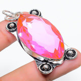 Pink Kunzite Gemstone Pendant, Kunzite Pendant For Gift,  Sterling Silver Pendant"