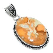 Natural Malinga Jasper Gemstone Pendant, Sterling Silver Pendant"