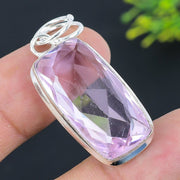 Natural Pink Kunzite Gemstone Pendant, Sterling Silver Pendant, Pendant For Mother"