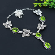 Necklace Natural Peridot Gemstone Handmade 925 Sterling Silver Gift Necklace