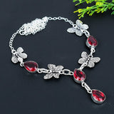 Necklace Natural Mozambique Garnet Gemstone 925 Sterling Silver Gift