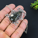 Necklace Natural Ocean Jasper Gemstone Handmade 925 Sterling Silver