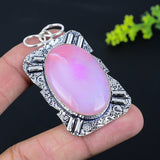 Pink Botswana Druzy Pendant, Botswana Druzy Silver Pendant, Sterling Silver Pendants"