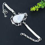 Bracelet Natural Rainbow Moonstone Gemstone 925 Sterling Silver 7-8"