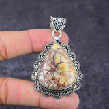 Natural Mookaite Gemstone Pendant, Handmade Sterling Silver Pendant"