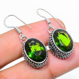 Earring Natural Peridot Gemstone Handmade 925 Sterling Silver Gift 1.42"