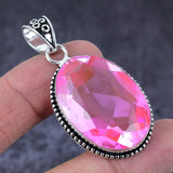 Kunzite Gemstone Pendant, Pink Pendant, Sterling Silver Pendant"