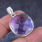 Natural Purple Amethyst Pendant, Rare Gemstone Pendant, Sterling Silver Pendant"