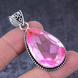 Pink Kunzite Gemstone Pendant, Sterling Silver Pendant, Kunzite Silver Pendant For Necklaces"